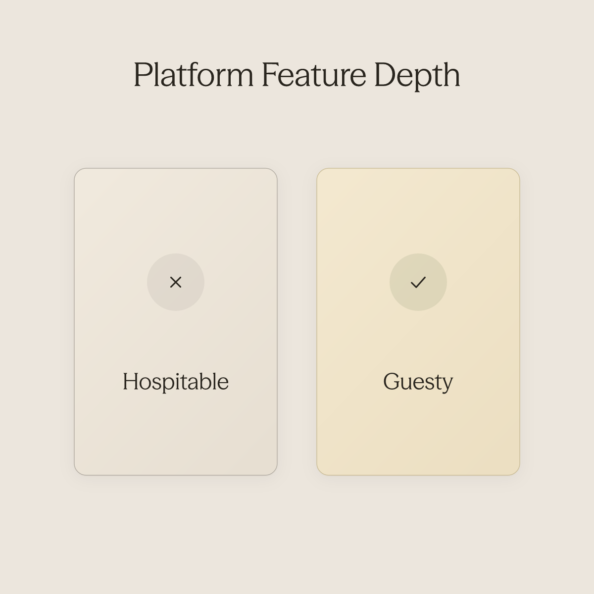 Side-by-side comparison of Hospitable versus Guesty platform feature depth for property managers
