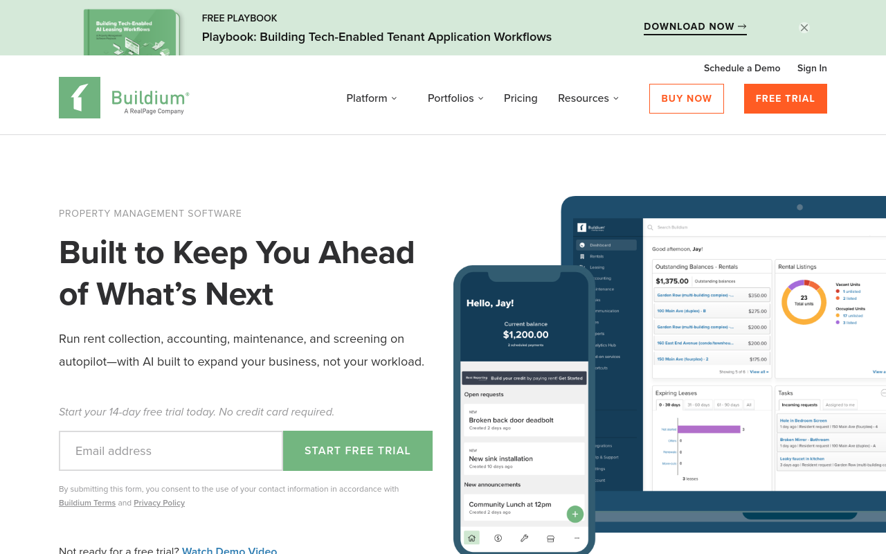 Best Accounting Software for Short Term Rentals - buildium scalable property platform