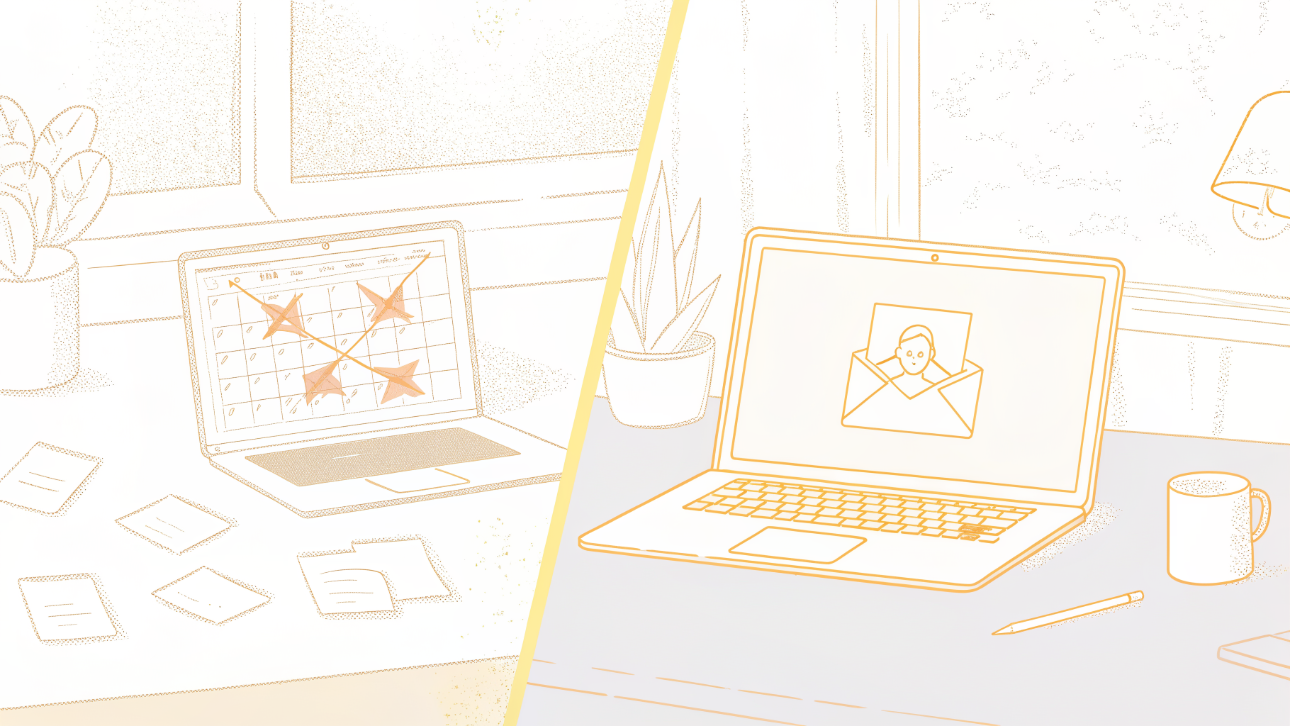 Bot-based meeting tool rejecting a file versus clean upload-first transcription workflow on laptop