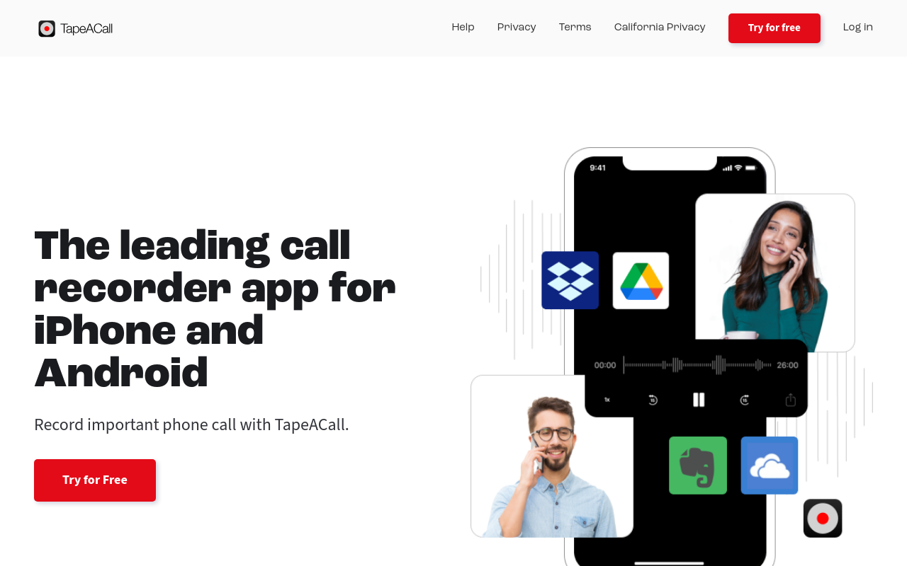 Best Call Recording Software - tapeacall iphone ios app