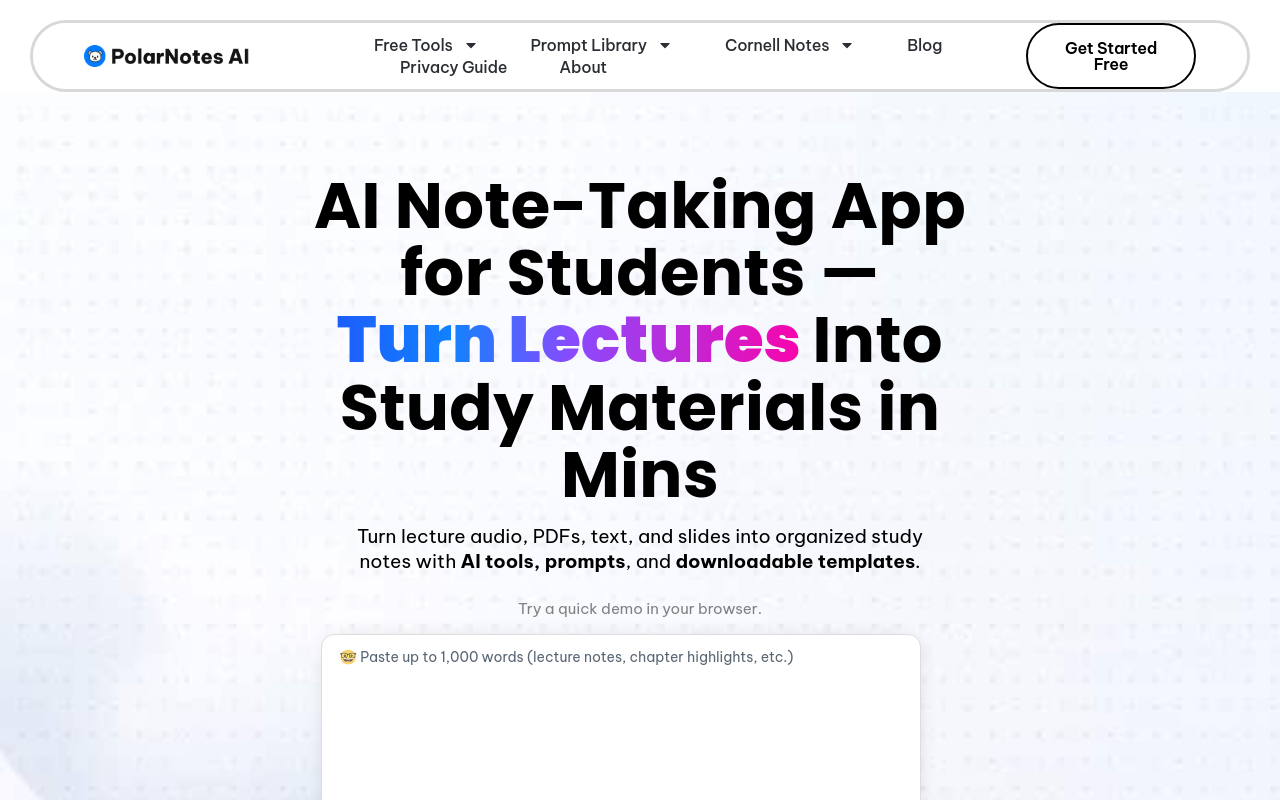 Best AI Note Taking App - polar notes student study