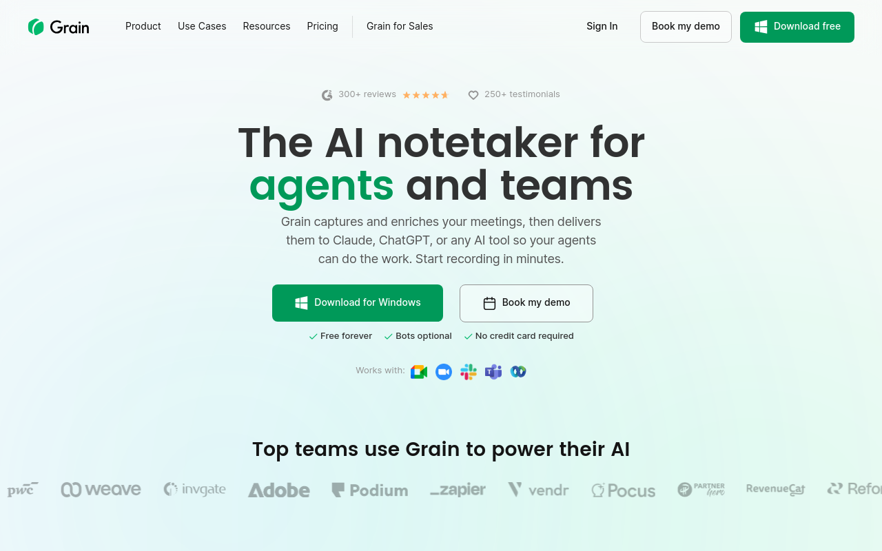 call transcription - grain best video highlight