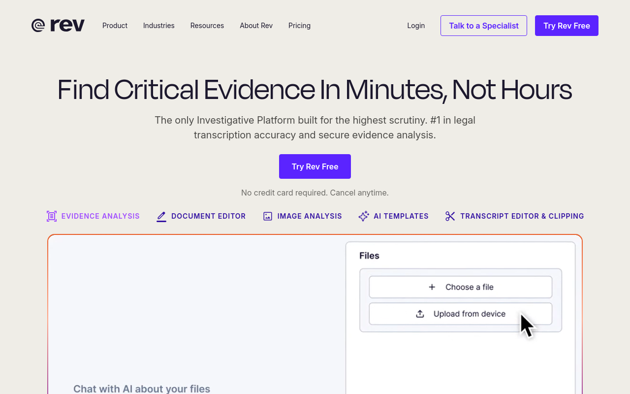 Best AI Transcription - rev optional human verification