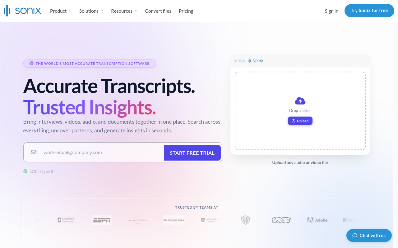 Best AI Transcription - sonix raw accuracy on
