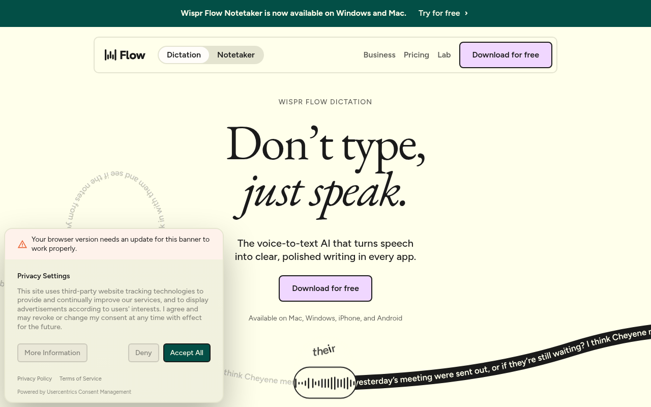 Best Transcription App - wispr flow voice to