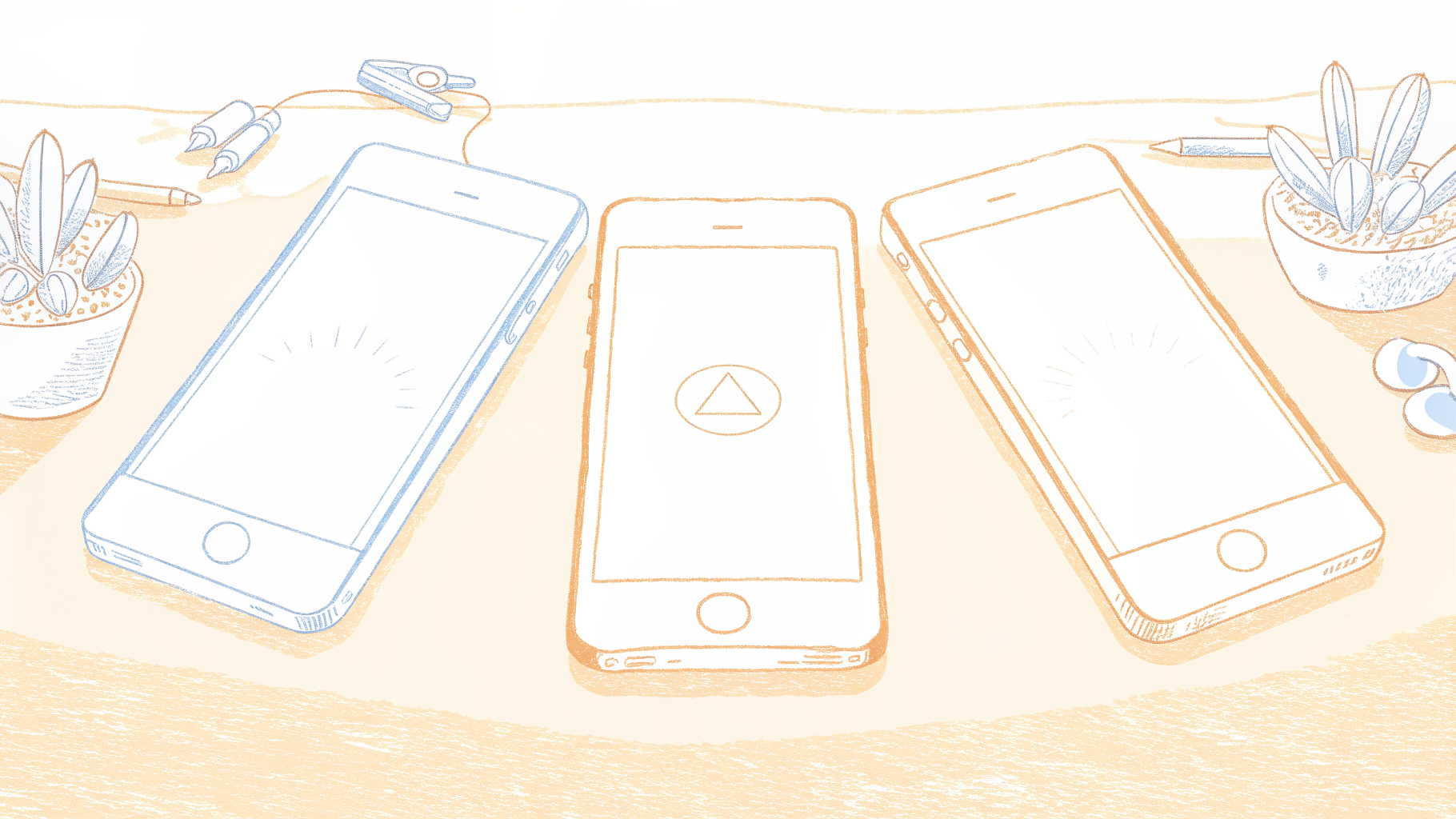 Three smartphones compared for transcription ability, some reaching text output, others stopping at audio