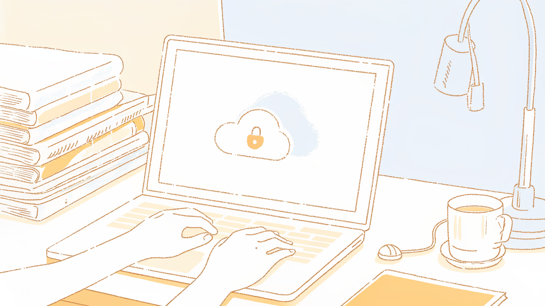 Prosumer uploading confidential audio file to cloud while data policy documents sit unread in shadow