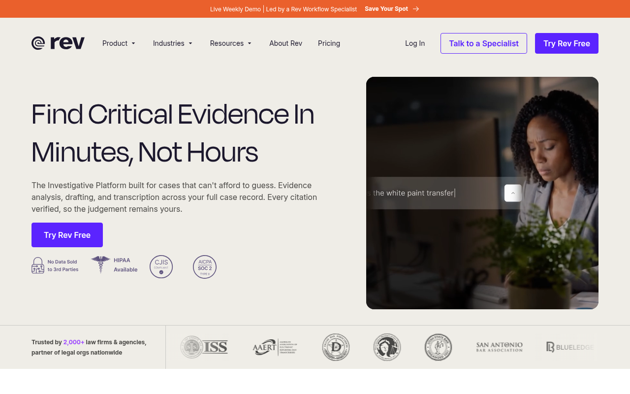Best Transcription Software - rev human verified accuracy