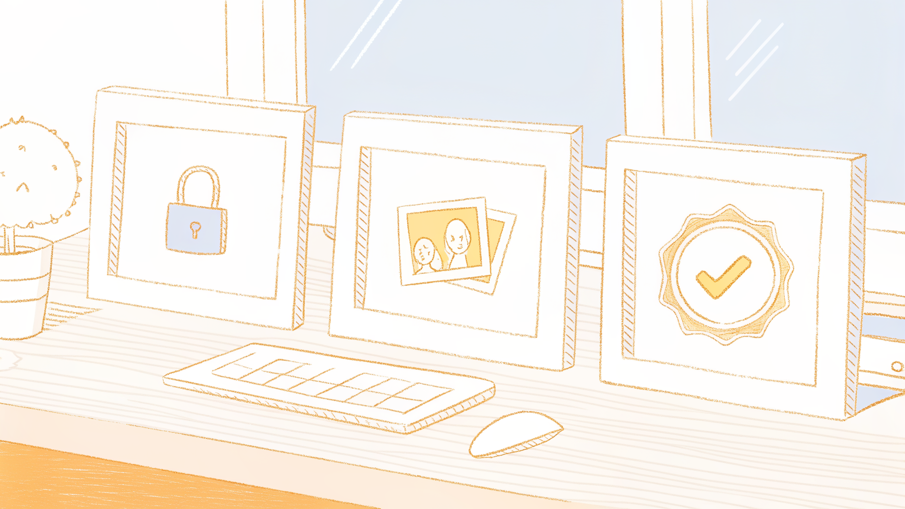 Side-by-side feature comparison tiles exposing transcription tool trade-offs on a desk