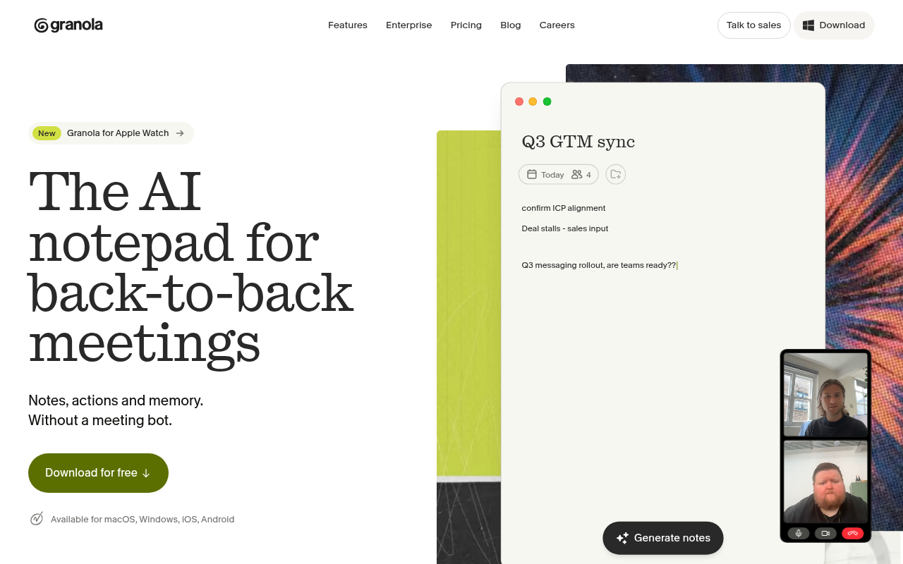 Otter.AI Competitors - granola best solo mac