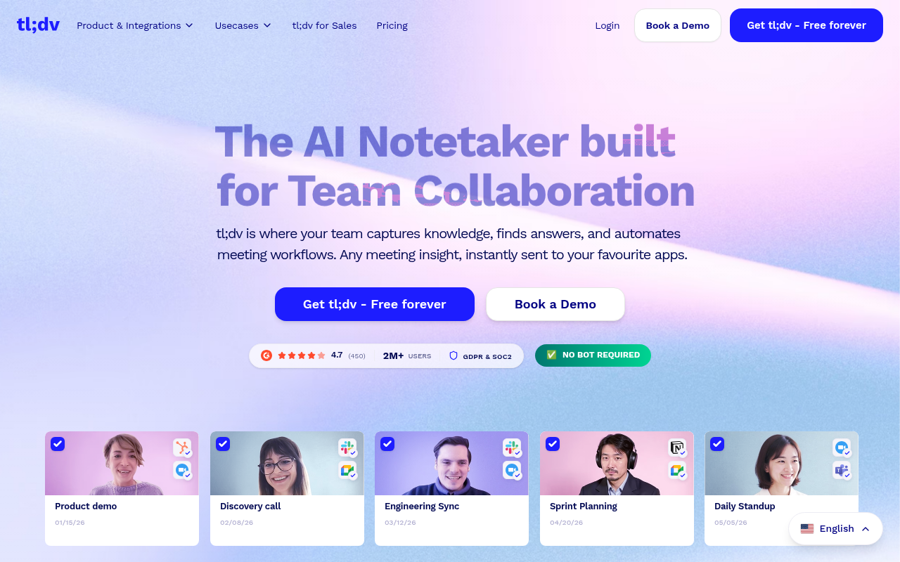 Otter.AI Competitors - tl dv best sales
