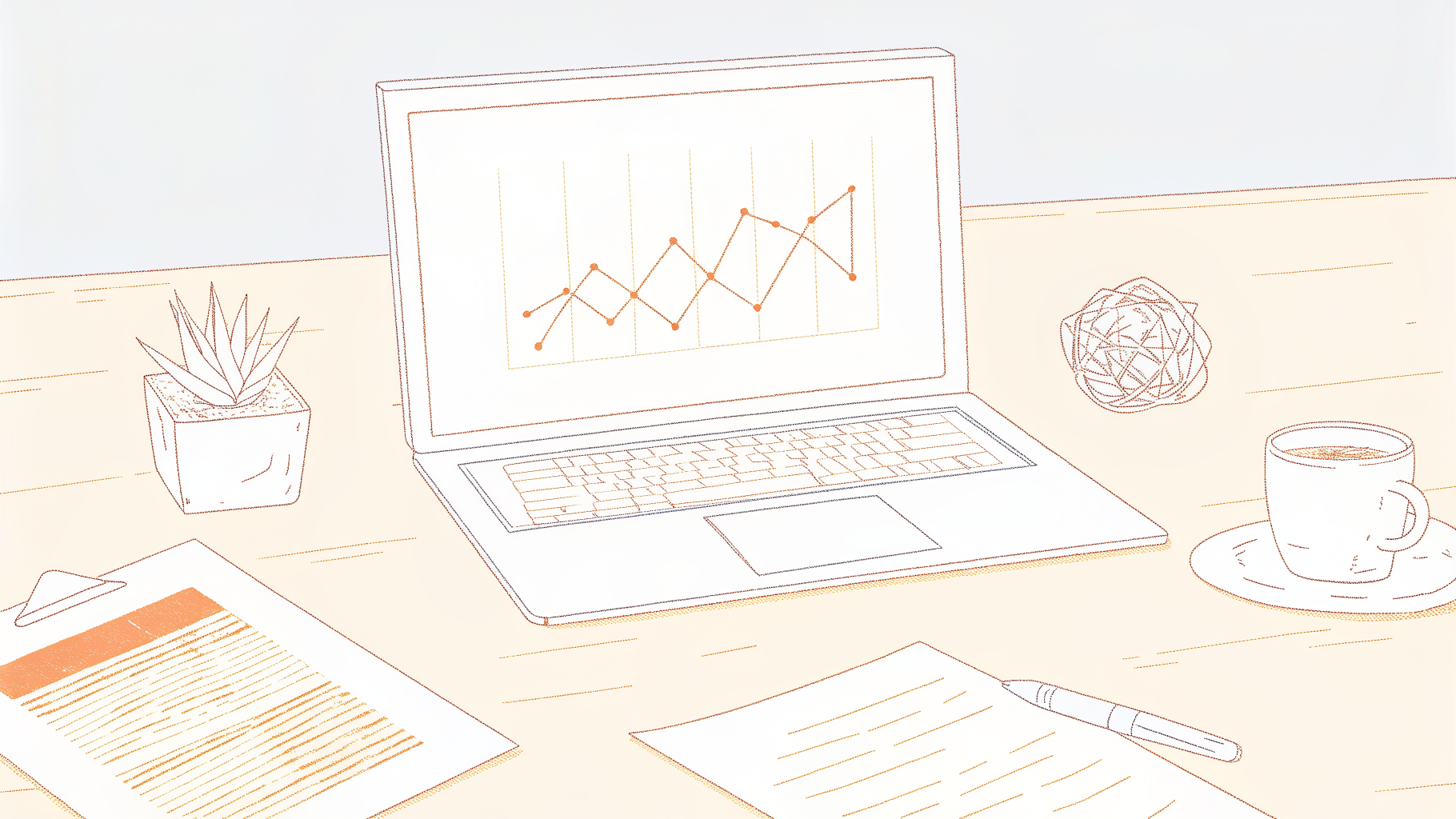 Frustrated user at desk with spiking cost chart and heavily marked-up transcript printout