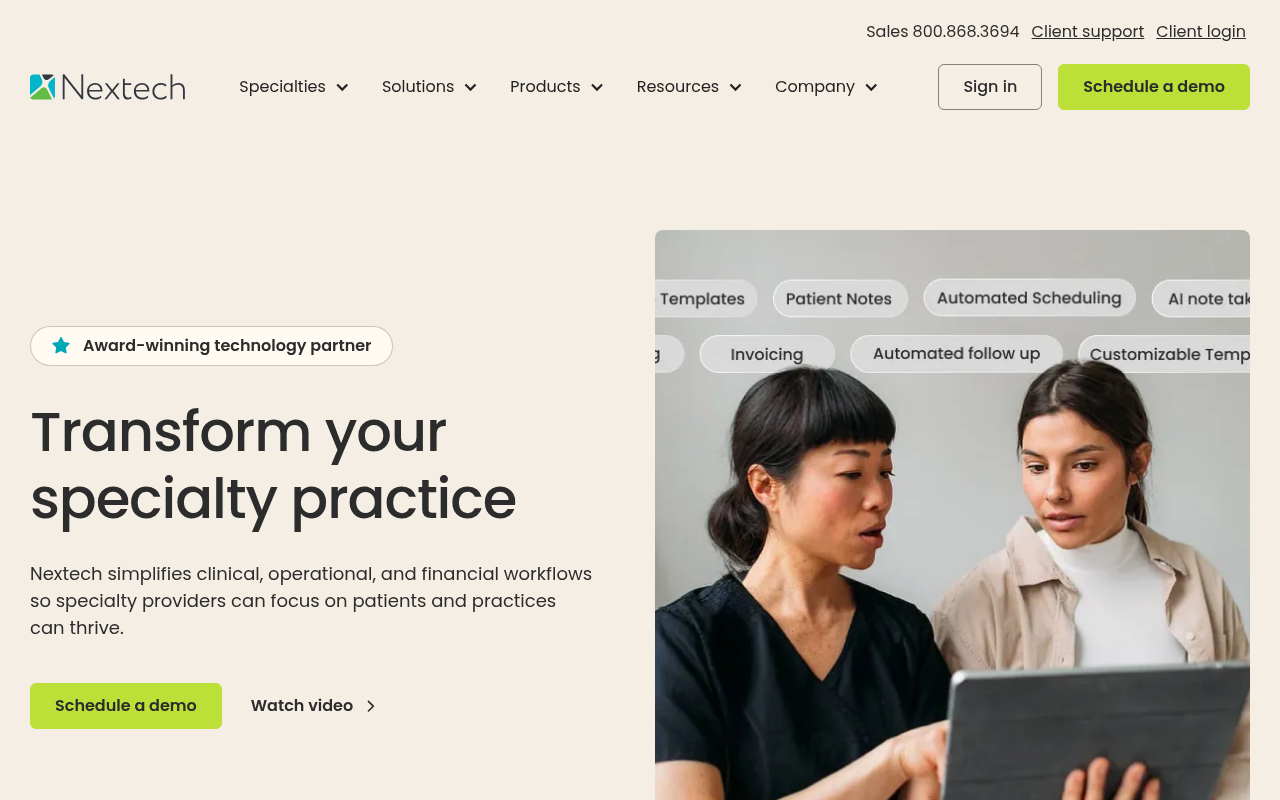 Orthopedic EMR Systems - nextech best specific procedure